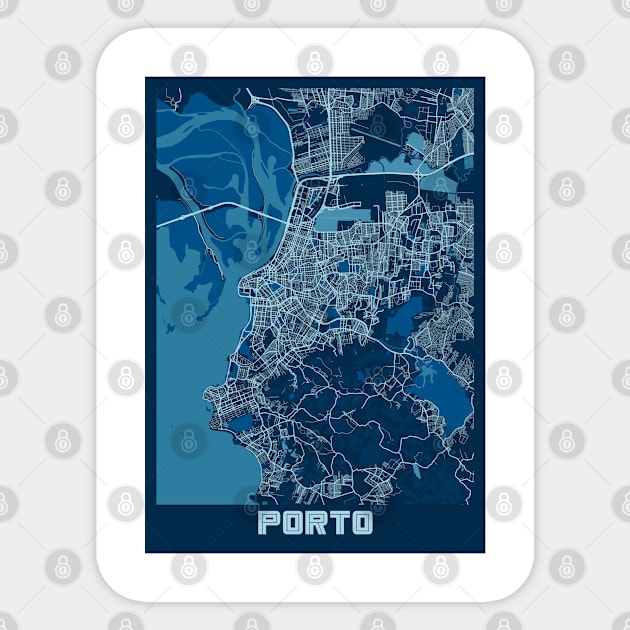 Porto - Portugal Peace City Map Sticker by tienstencil